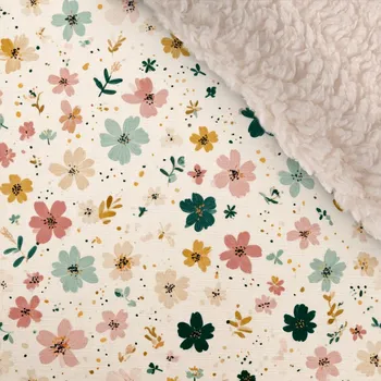 Zbytek - Softshell zimní s bílým beránkem premium mini květiny Romantické odpoledne