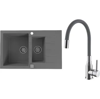 Set Alveus (dřez Cadit 70 Beton 81 + baterie Mintas Beton/Chrom) SETA25138