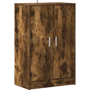 Botník Botník s dvířky, kouřový dub, 60x35x92 cm