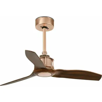 Domácí ventilátor FARO JUST FAN XS, měď/dřevo, stropní ventilátor 81cm