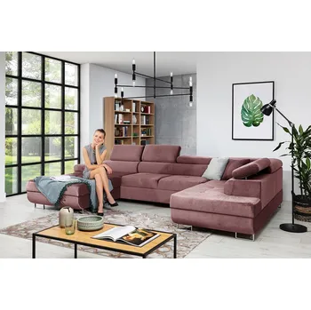 Sedací souprava Rozkládací rohová pohovka Annabelle U II pravá s úložným prostorem - Meble Bogart monolith 63 343x76 cm