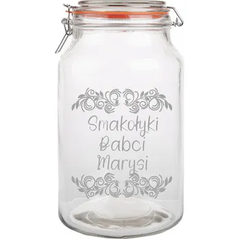 Dóza na potraviny Vánoční nádoba s klipem zavařovací sklenice s gravírováním na sušenky a perníky 4,1 l