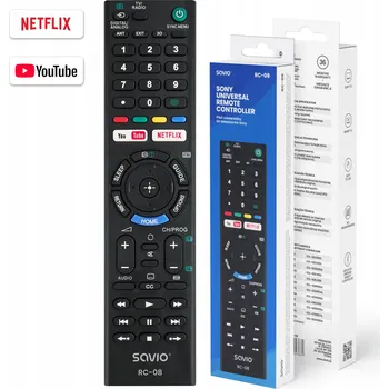 Dálkový ovladač Dálkový Ovladač Savio Dálkový Ovladač Uniwersalny do Telewizora TV SONY KDL RM-ED černé