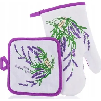Utěrka Kuchyňská rukavice + utěrka, 2 dílná, Levandule Banquet