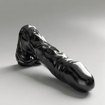Dildo All Black Steroid ABS17 The Referee, černé dildo 45 x 8,9–9,5 cm