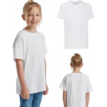 Chlapecké tričko Fruit of the Loom dětské tričko bílé bavlna velikost 164