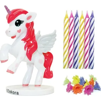 Party dekorace Dortisimo Dekora nejedlá dekorace se svíčkami Jednorožec