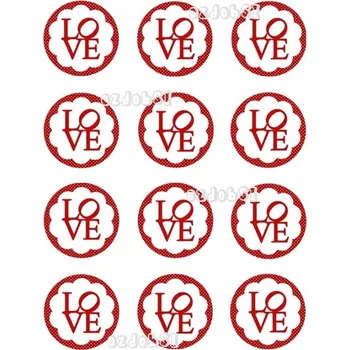 Jedlá dekorace na dort Valentýn 4 - jedlý papír - Jedlý papír / Bez decor gelu