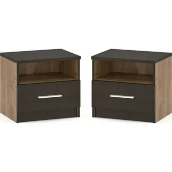 Noční stolek Noční stolek NODULOSA 2 ks, dub april/wenge