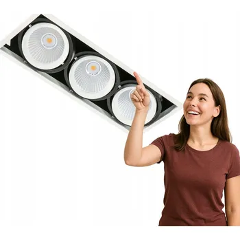 Stropní Svítidlo čtvercový Italux 13,8 x 37 cm bílý, černý