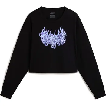 tričko s dlouhým rukávem dámské VANS Hot Links LS Relax Crop Black - XL