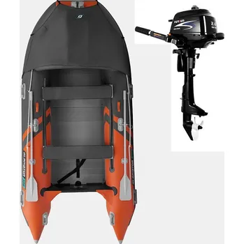 Člun Člun GLADIATOR ACTIVE C370AL orange dark grey - nafukovací člun s hliníkovou podlahou - sada: se spalovacím motorem PARSUN F2,6 1,9 kW