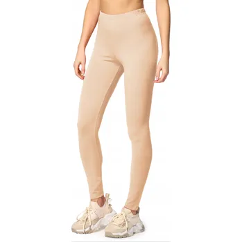 Dámské legíny Dámské dlouhé bavlna legíny MS10-198 Béžová velikost S