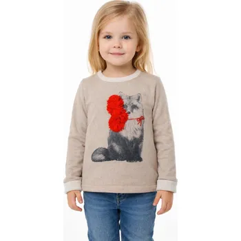 Dívčí mikina Emoi dívčí béžová mikina s liškou Velikost: 110