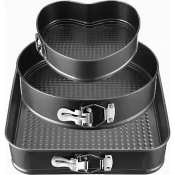 Forma na pečení Forma Na Dort 3 ks ocel kulaté čtvercové srdce