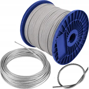 Železářství Ocelové lano 6mm v opletu 6x19 - 100m Pozinkované vinutí Pozink