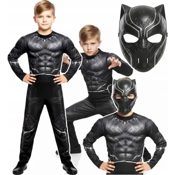 Karnevalový kostým KOSTÝM ČERNÝ PANTER 122 128 + MASKA KOSTIUK MPRZEBRANÍ NA KARNEVALOVÝ BÁL