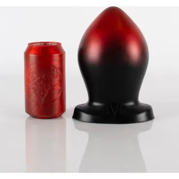 Anální kolík Twisted Beast Ted Demon Blood (Ombre) 13.6", prémiový silikonový anální kolík 18,5 x 8,4–11 cm