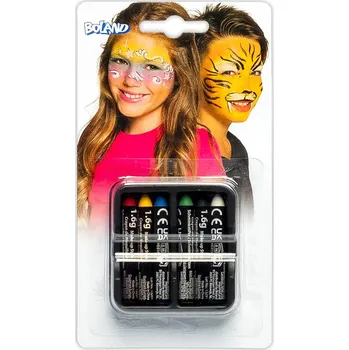 Karnevalový doplněk Sada barev na obličej tužky 6 ks