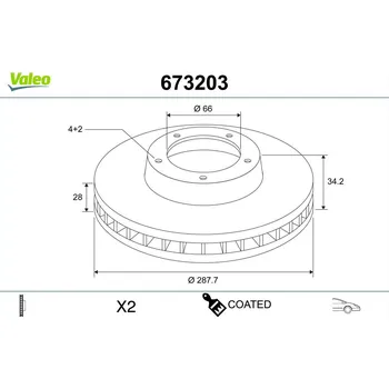 Brzdový kotouč Brzdový kotouč VALEO 673203