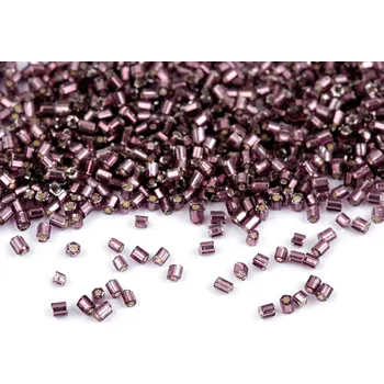 Korálek Rokajl sekaný 13/0 - 1,7 mm s průtahem, střední, H56 (1,7 mm) fialová lila