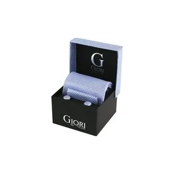 Kravata Hedvábná kravata a manžetové knoflíčky Giori Milano RS0803, modré