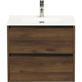 Koupelnový nábytek Koupelnová skříňka s umyvadlem Sanox Dante 61 cm vlašský ořech