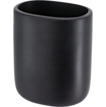 Kelímek do koupelny Sottani ČERNÝ MATNÝ moderní na kartáčky stylový