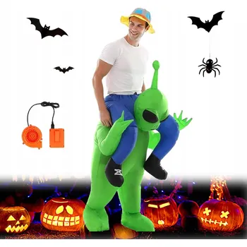 Karnevalový kostým MIMOZEMŠŤAN KOSTÝM mimozemšťana, halloweenské šaty, 160-190 cm, univerzální