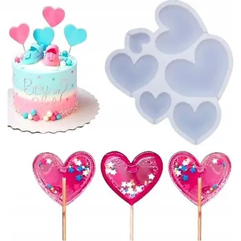 Forma na pečení SILIKONOVÁ FORMA NA IZOMALTOVÁ LÍZÁTKA FORMA SRDCE LÍZÁTKA 507