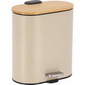 Odpadkový koš Odpadkový koš oválný 5L béžový Lunbo moderní koupelnový odolný