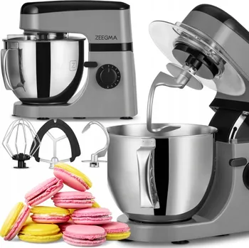 Kuchyňský robot PLANETÁRNÍ ROBOT ZEEGMA 1000W 12 REŽIMŮ 5L NEREZOVÁ OCEL ŠEDÝ