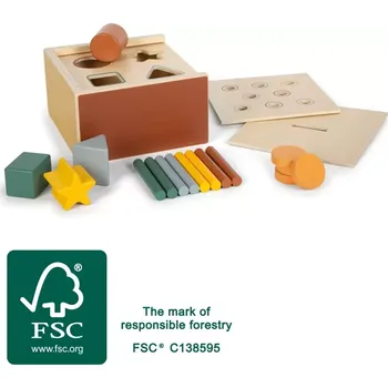 Dřevěná hračka Montessori multifunkční vhazovací box small foot