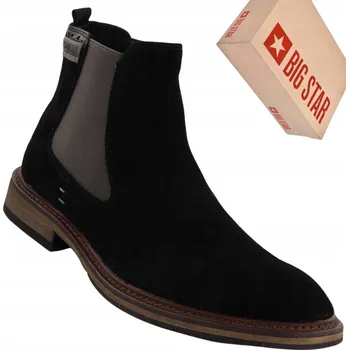 Dámské tenisky Černé pánské kožené boty Chelsea Big Star velikost 44