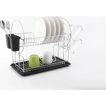 Odkapávač na nádobí Dvoupatrový odkapávač na nádobí BASIC KITCHEN 51x23,5 cm