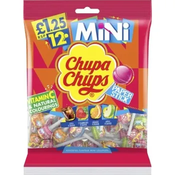 Bonbon Chupa Chups Mini Lízátka s různými příchutěmi 108 g (18 kusů )