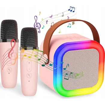 Bluetooth reproduktor Bezdrátová karaoke sada Bluetooth reproduktor 2 mikrofony USB (W095)