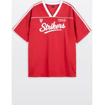 Dívčí tričko Reporter Young | Dívčí červené sportovní tričko s výstřihem do V - Barva ČERVENÁ, Velikost 152 261-0440G-50-600-1