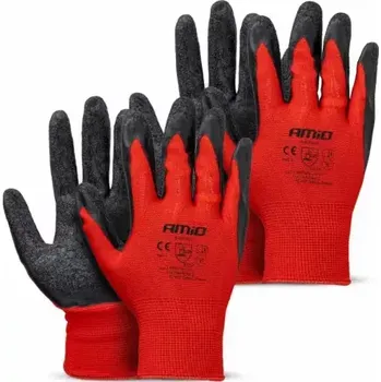AMIO Polyesterové ochranné rukavice potažené latexem velikost 11 třída 2121X 2ks