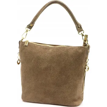 Kabelka Vera Pelle kabelka kožená kabelka přes rameno z pravé kůže béžová