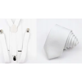 Kravata ŠLE ke kalhotám pánské bílé a KRAVATA pánské bílé