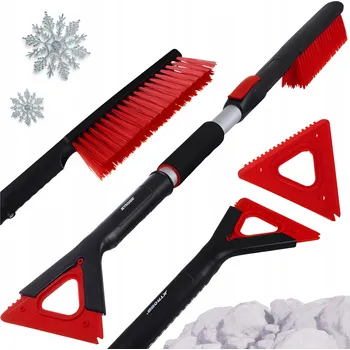 Autoškrabka Škrabka na okna s kartáčem, škrabka na sníh a led, teleskopická