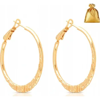 Náušnice ZLATÉ NÁUŠNICE Z CHIRURGICKÉ OCELI, VELKÉ KROUŽKY, ZDOBENÉ, VISACÍ