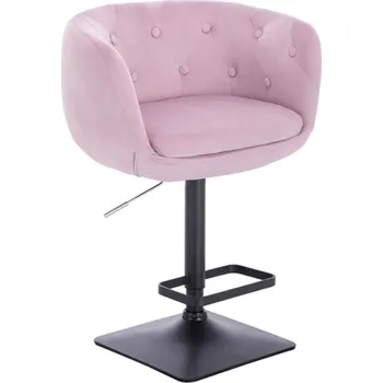 Barová židle LuxuryForm DESIGN Barová židle MONTANA VELUR na černé hranaté podstavě - levandule