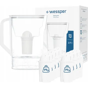 Filtrace vody Filtrační konvice Wessper D3 SLIM 2,7l bílá + 10x filtr