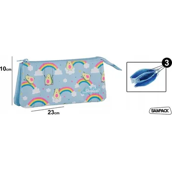 Penál Pouzdro na ŠKOLNÍ POTŘEBY Dětský Penál na Pastelky DUHA Velmi Prostorné