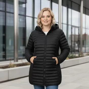 Dámská casual bunda Dámský černý zimní kabát Bilin 989