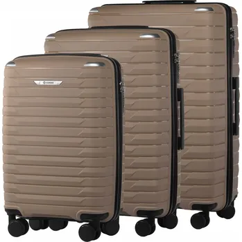 SADA CESTOVNÍCH KUFRŮ 3v1 Z POLYPROPYLENU DIAMOND BÉŽOVÁ P420