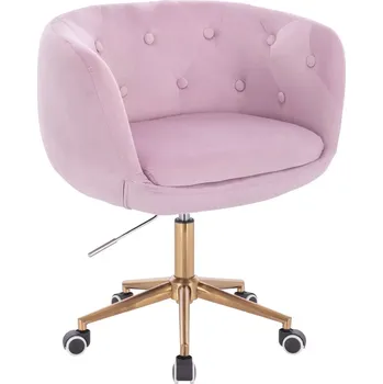 LuxuryForm DESIGN Křeslo MONTANA VELUR na zlaté podstavě s kolečky - levandule