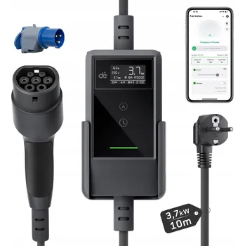 Nabíjecí stanice pro elektromobil Nabíječka do auta 3,7kW Přenosný Wallbox 10m mobilní pro elektromobily Wi-Fi